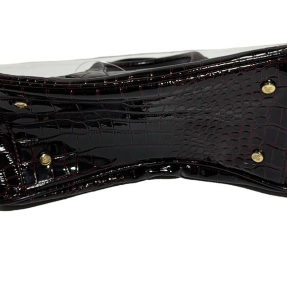 Vivienne Westwood EUC burgundy black croc embossed top handle leather medium bag - Picture 6 of 6
